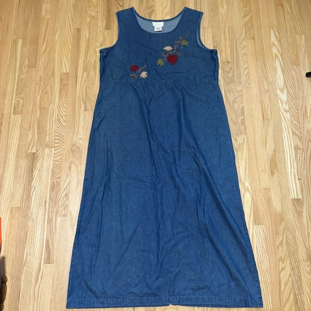 Embroidered Blue Midi Dress